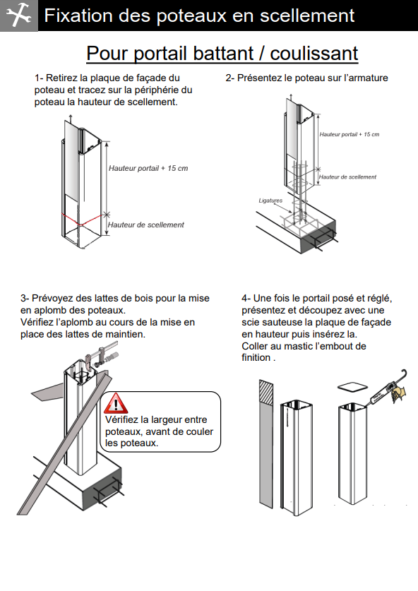 Poteau Fix-it 180 X 180 scell ou sur platine Etape 7 poteau fix it 180.png