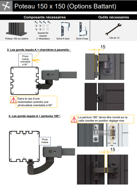 Poteau 150 X 150 sur platine Etape 6 poteau 150 platine.png