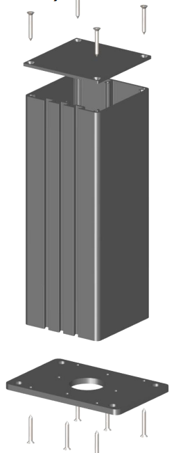 Poteau 150 x 150 scelle ou sur platine