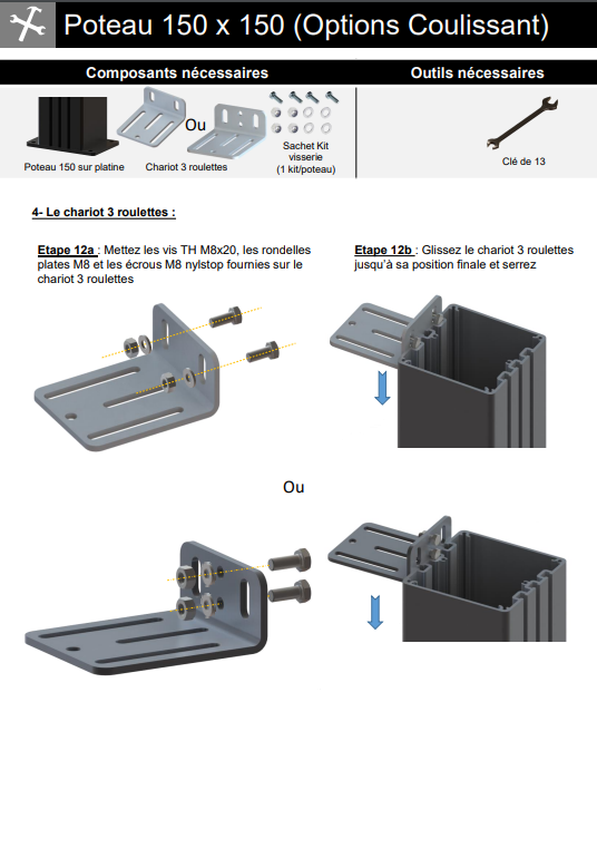 Poteau 150 X 150 sur platine Etape 9 poteau 150 platine.png
