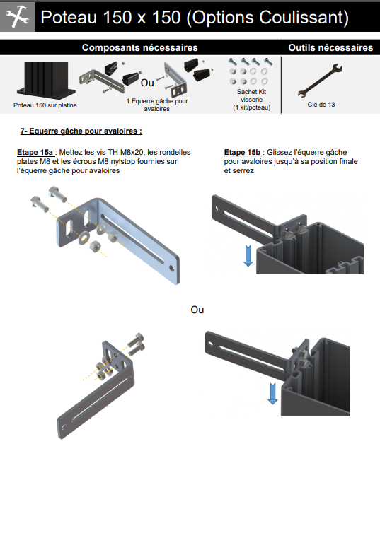 Poteau 150 X 150 sur platine Etape 12 poteau 150 platine.png